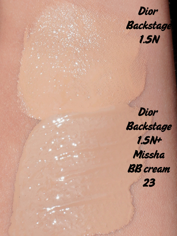 BB cream misha mixed with dior backstage