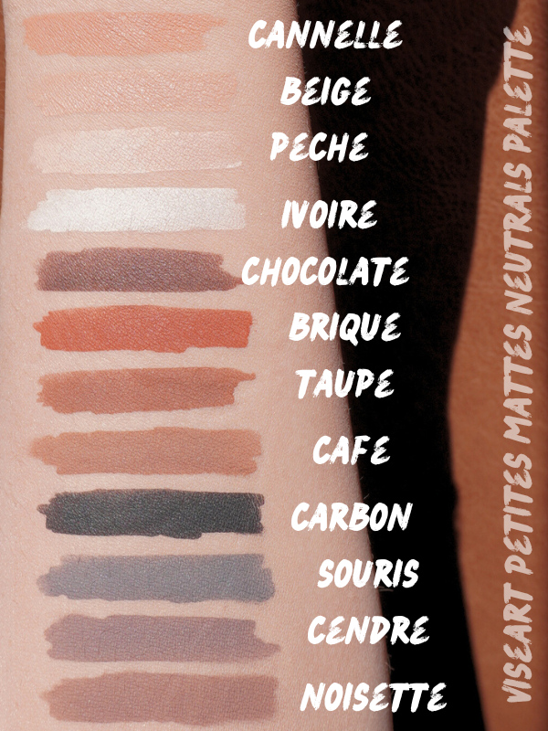 viseart matte neutral petites eyeshadow palette swatches